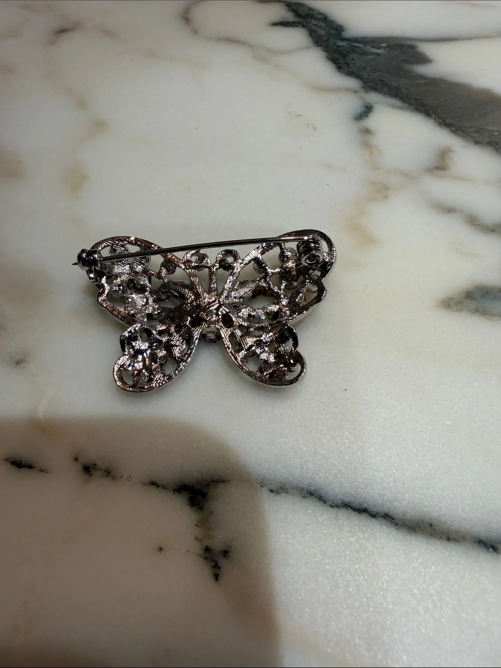 Crystal Butterfly Brooch - Purple Multicolor Sparkle